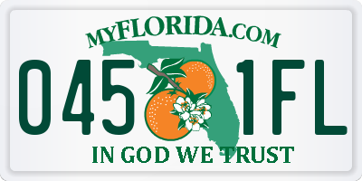 FL license plate 0451FL