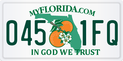 FL license plate 0451FQ