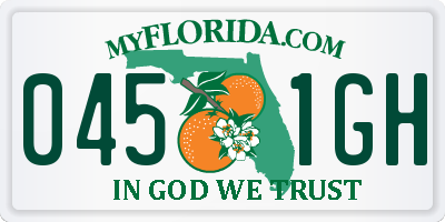 FL license plate 0451GH