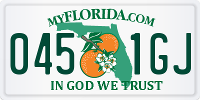 FL license plate 0451GJ