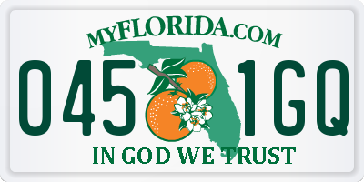 FL license plate 0451GQ