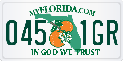 FL license plate 0451GR