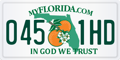 FL license plate 0451HD