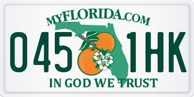 FL license plate 0451HK