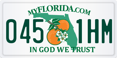 FL license plate 0451HM