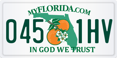 FL license plate 0451HV