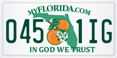 FL license plate 0451IG
