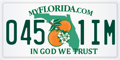 FL license plate 0451IM