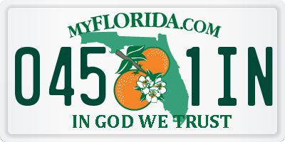 FL license plate 0451IN