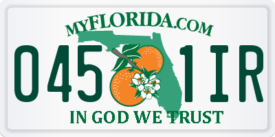 FL license plate 0451IR