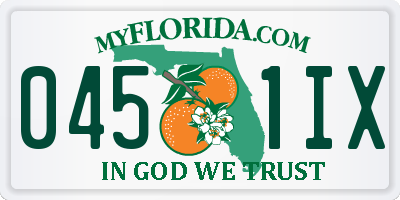 FL license plate 0451IX