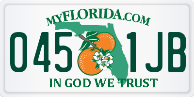 FL license plate 0451JB
