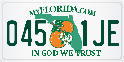 FL license plate 0451JE