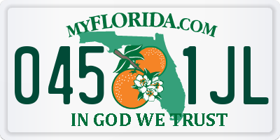 FL license plate 0451JL