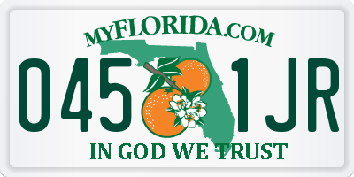 FL license plate 0451JR