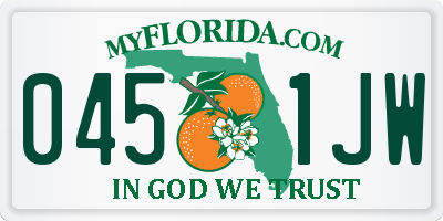 FL license plate 0451JW