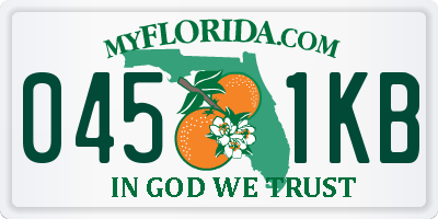 FL license plate 0451KB