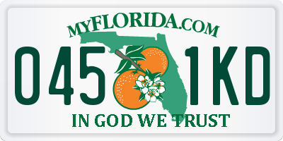 FL license plate 0451KD