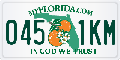 FL license plate 0451KM