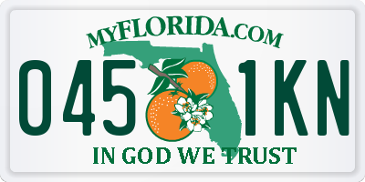 FL license plate 0451KN