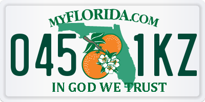 FL license plate 0451KZ