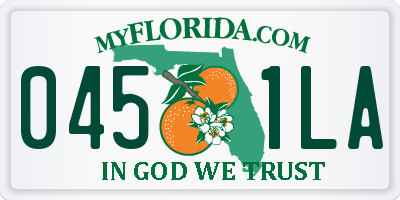 FL license plate 0451LA