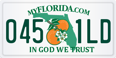 FL license plate 0451LD