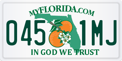 FL license plate 0451MJ