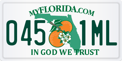 FL license plate 0451ML