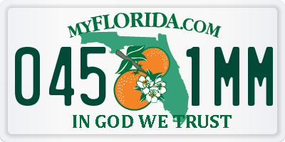 FL license plate 0451MM