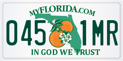 FL license plate 0451MR