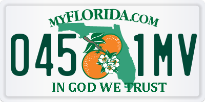 FL license plate 0451MV
