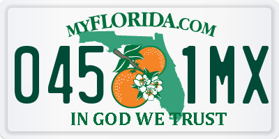 FL license plate 0451MX