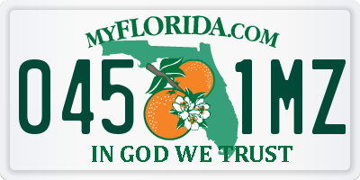 FL license plate 0451MZ