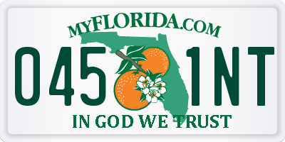FL license plate 0451NT