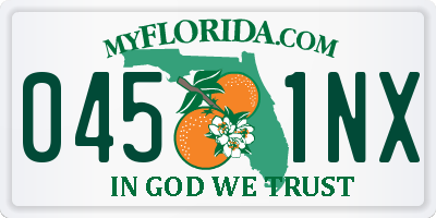 FL license plate 0451NX