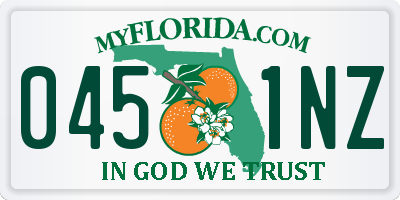 FL license plate 0451NZ
