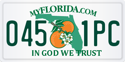 FL license plate 0451PC