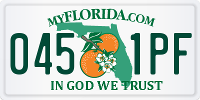 FL license plate 0451PF