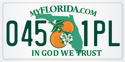 FL license plate 0451PL