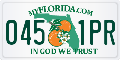 FL license plate 0451PR