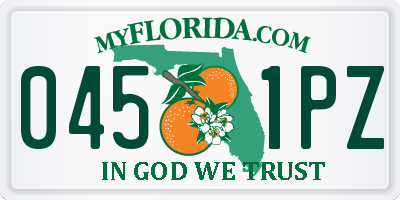 FL license plate 0451PZ