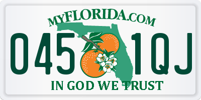 FL license plate 0451QJ