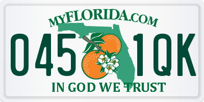 FL license plate 0451QK