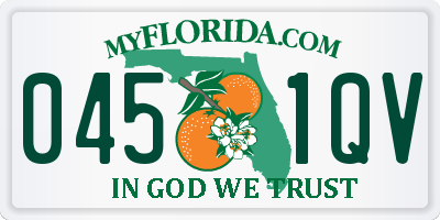 FL license plate 0451QV
