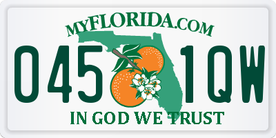 FL license plate 0451QW