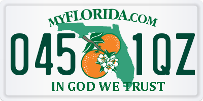 FL license plate 0451QZ