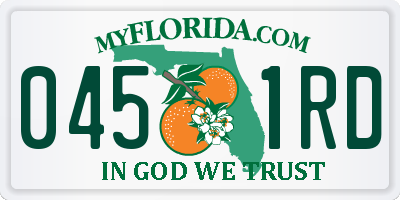 FL license plate 0451RD
