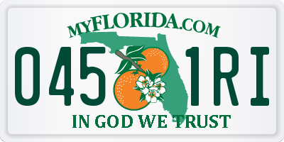FL license plate 0451RI