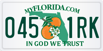 FL license plate 0451RK
